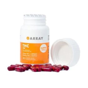 THC Capsules Super 100mg from Array. These are array’s super grade dose available at 100mg of THC per capsule.