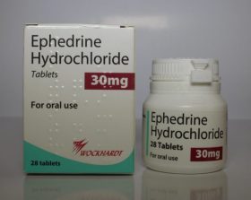 Ephedrine Hydrochloride (Hcl) is a central nervous system stimulant used to treat breathing problems, nasal congestion, low blood pressure problems, or myasthenia gravis